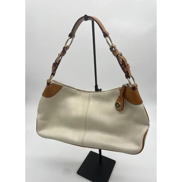 Dooney & Bourke Handbags - Vintage Authentic Dooney and Bourke White Pebble Leather Hobo Bag H3 433400